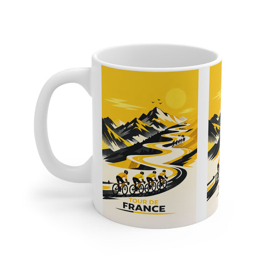 Tour De France Cycling Mug in Tour De France Colours