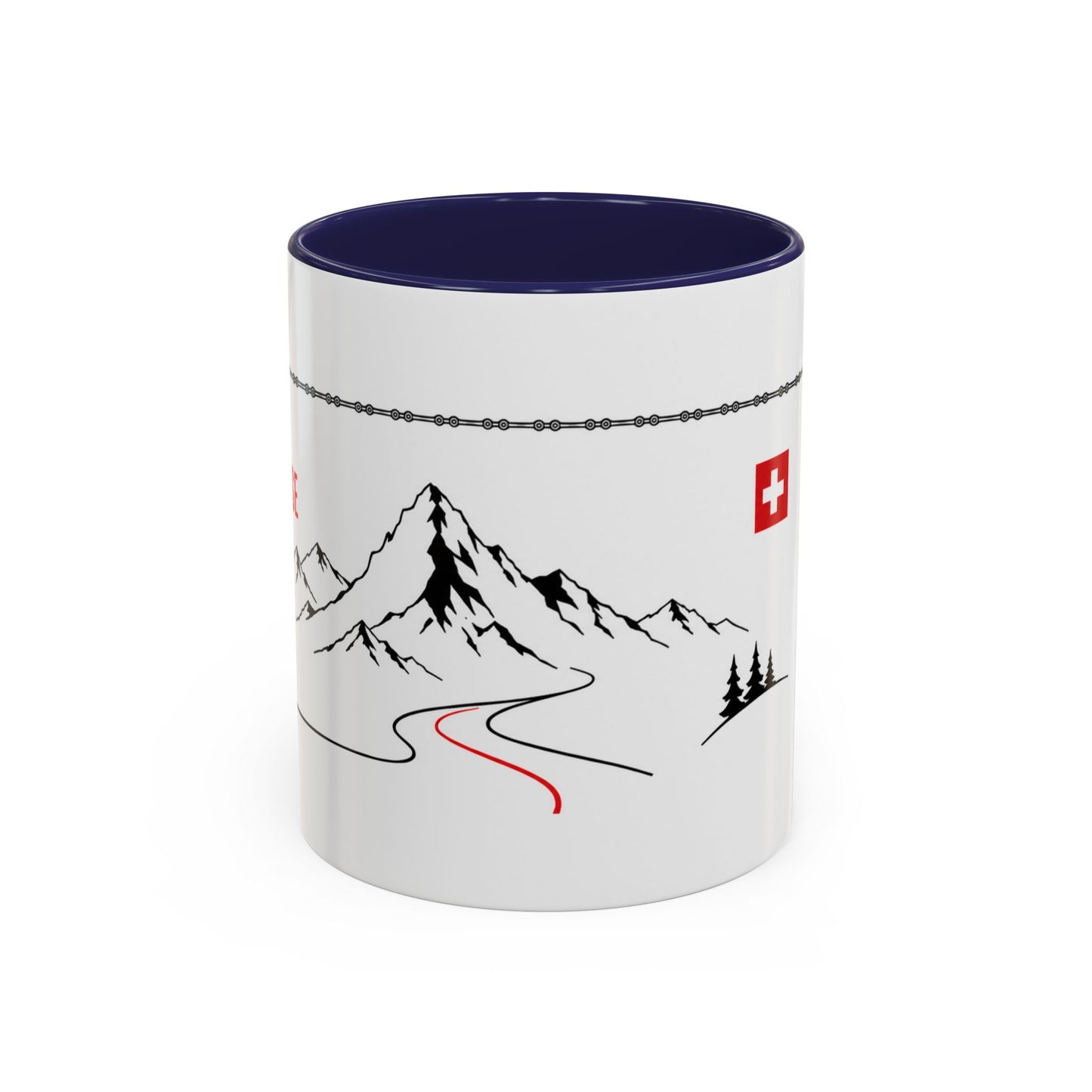 Tour De Suisse Accent Mug — Cafe Culture 'Ride. Refuel. Repeat.'