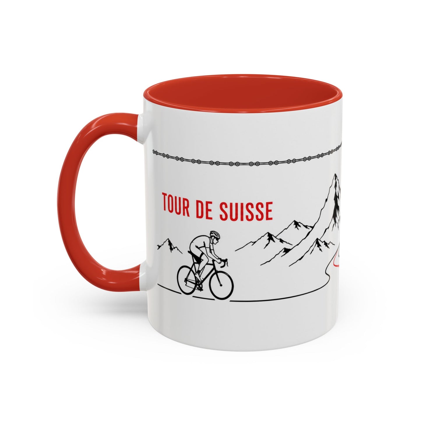 Tour De Suisse Accent Mug — Cafe Culture 'Ride. Refuel. Repeat.'