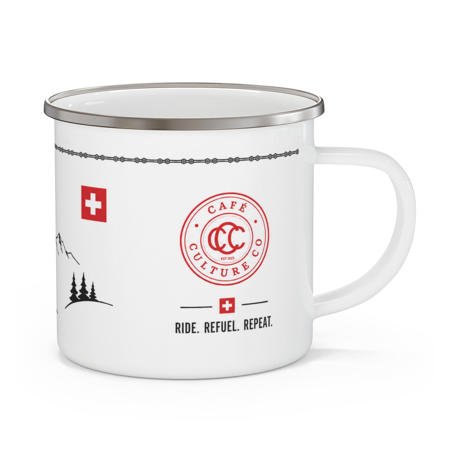 Tour de Suisse Enamel Adventure Mug