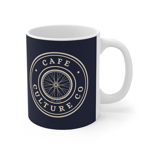 Cafe Culture Co Wheel Emblem Cycling Mug - Navy