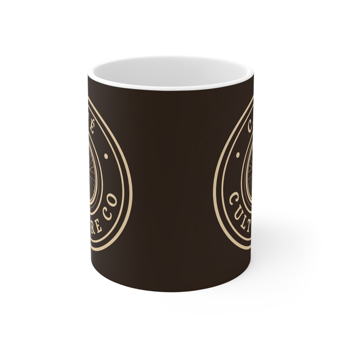 Cafe Culture Co Wheel Emblem Cycling Mug - Brown