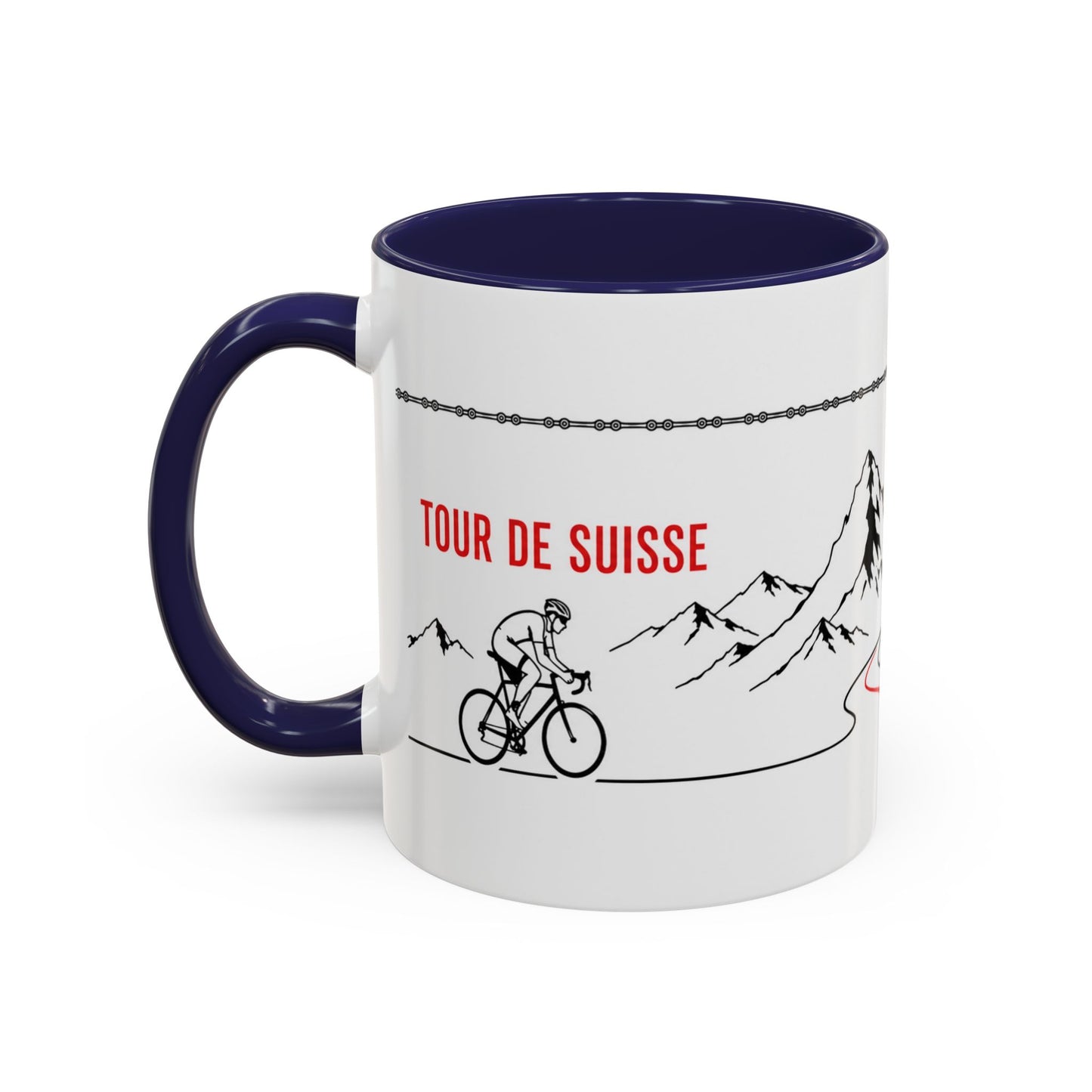 Tour De Suisse Accent Mug — Cafe Culture 'Ride. Refuel. Repeat.'