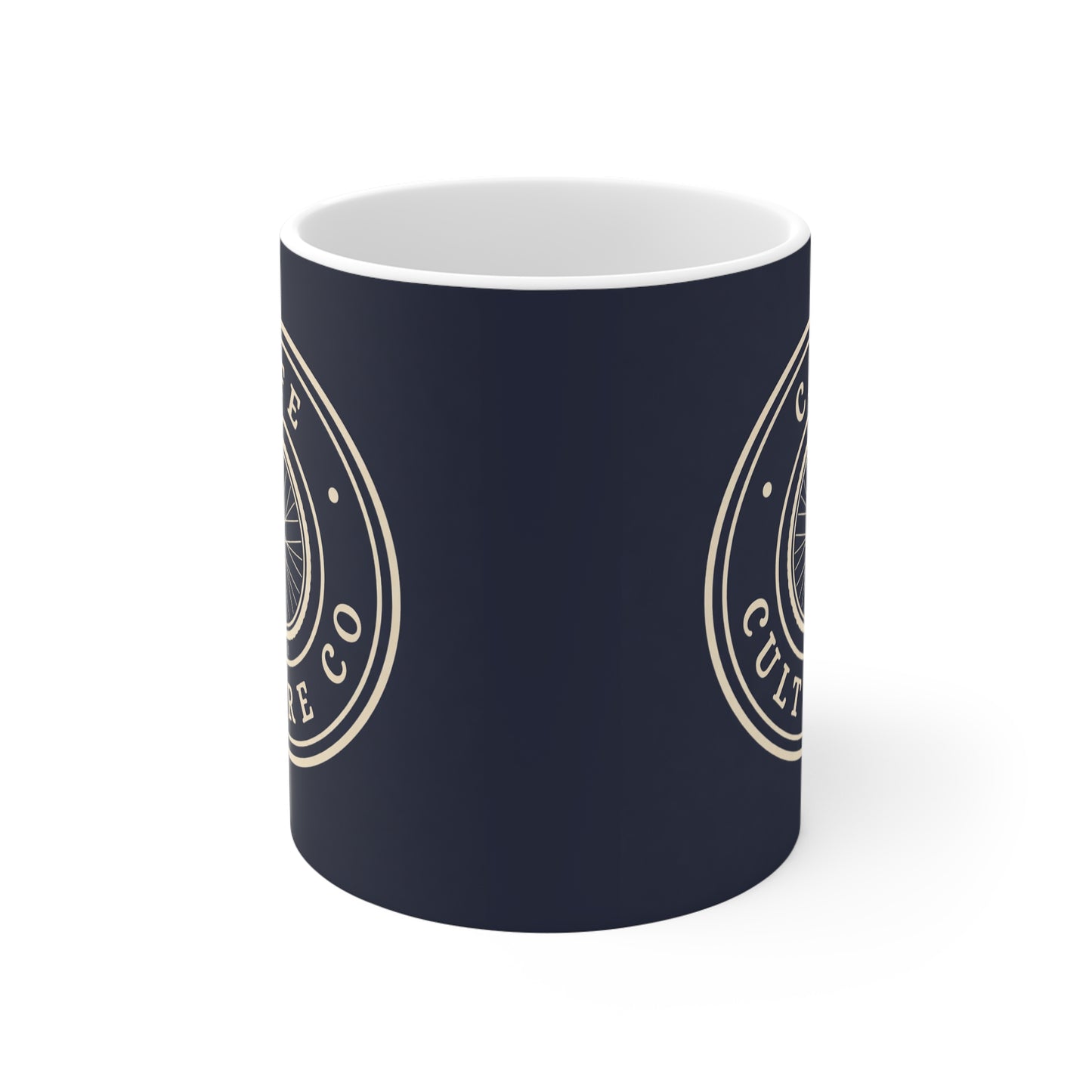 Cafe Culture Co Wheel Emblem Cycling Mug - Navy