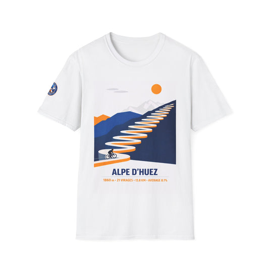 Alpe d'Huez Cycling T-Shirt — Retro Road Bike Poster Tee