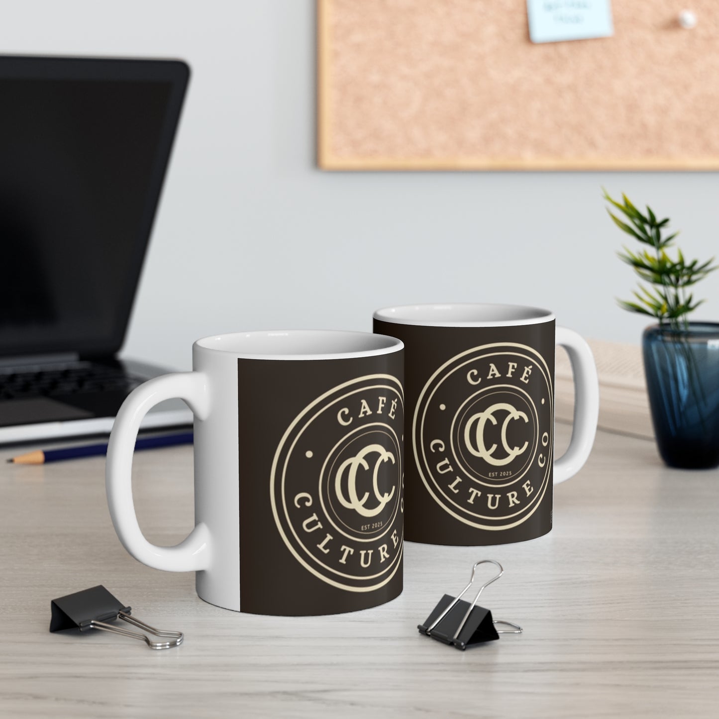 Cafe Culture Co Stamp Cycling Mug - Brown