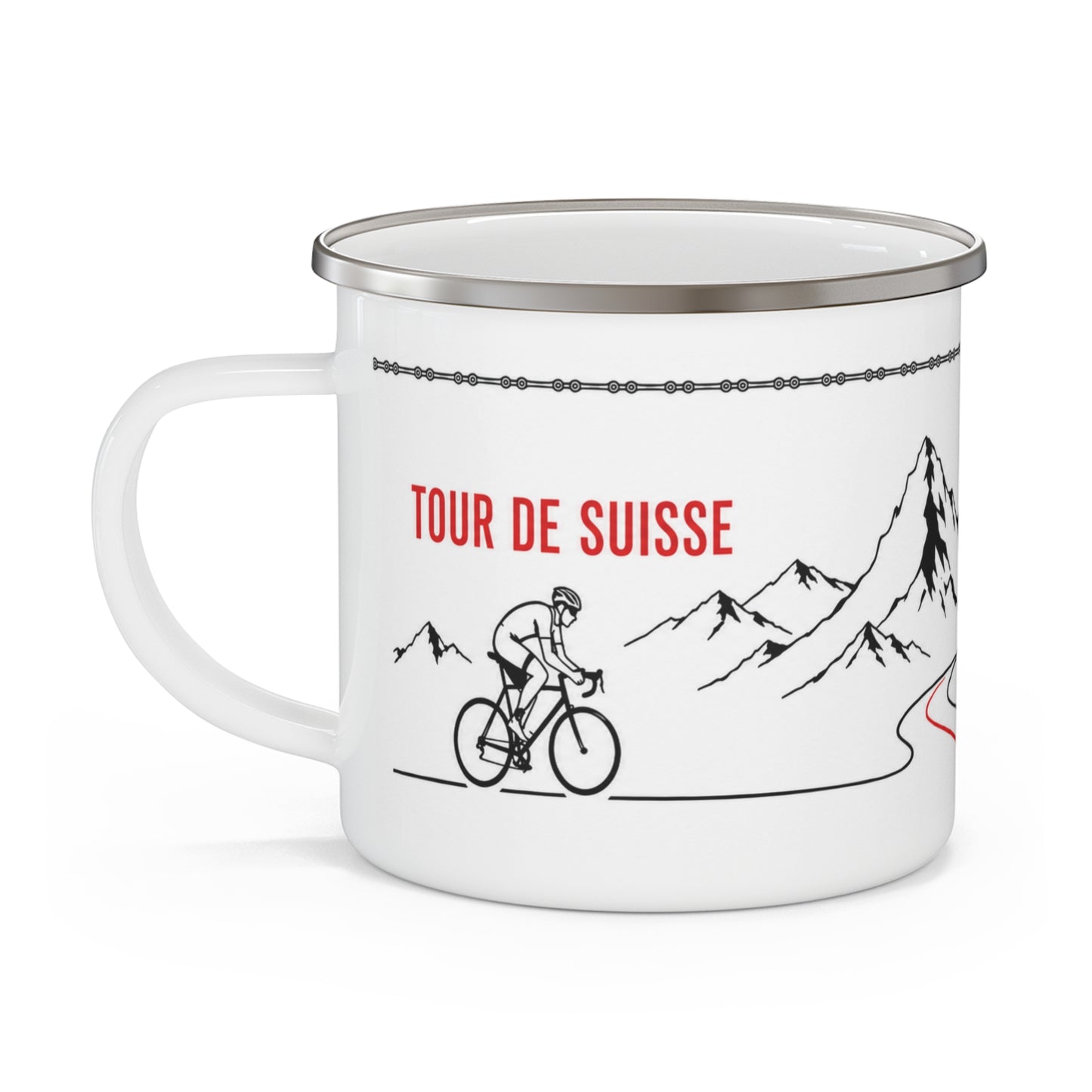 Tour de Suisse Enamel Adventure Mug