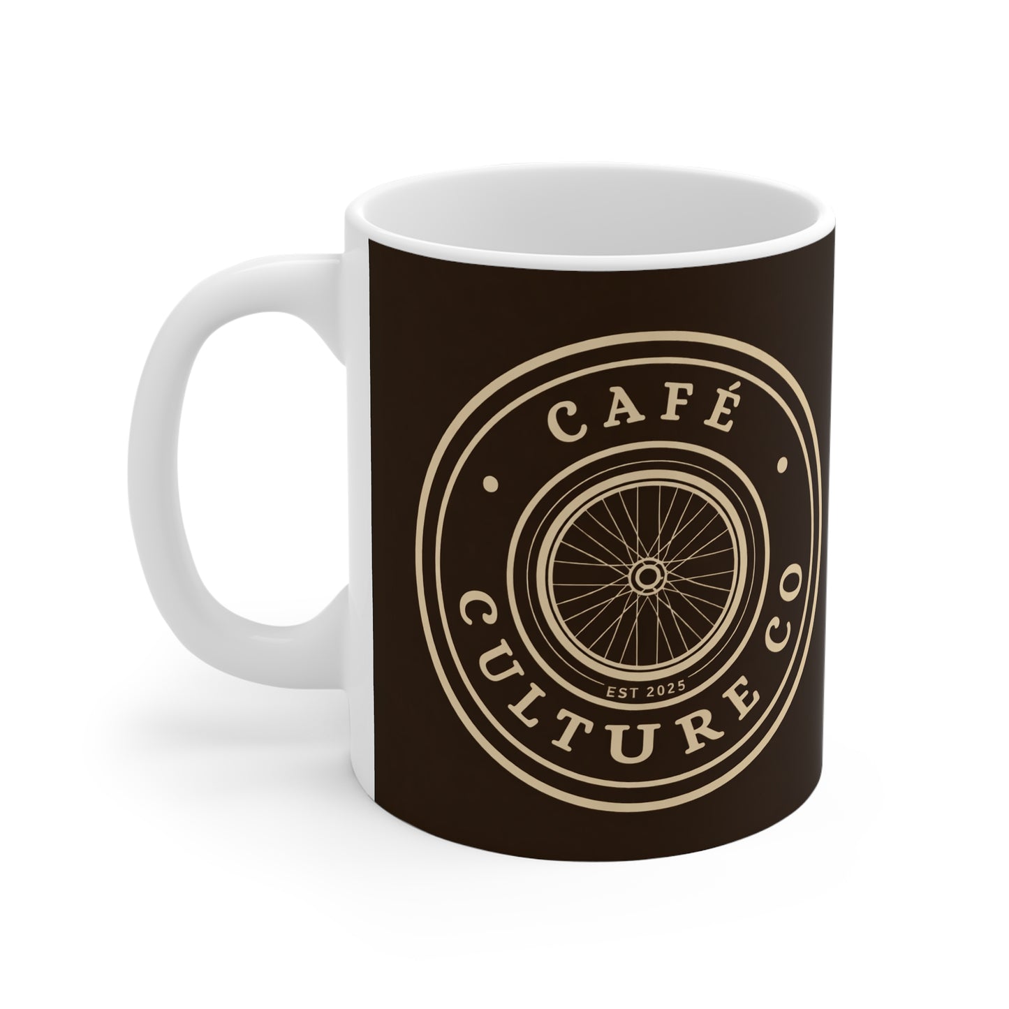 Cafe Culture Co Wheel Emblem Cycling Mug - Brown