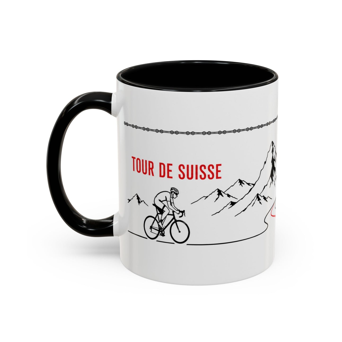 Tour De Suisse Accent Mug — Cafe Culture 'Ride. Refuel. Repeat.'