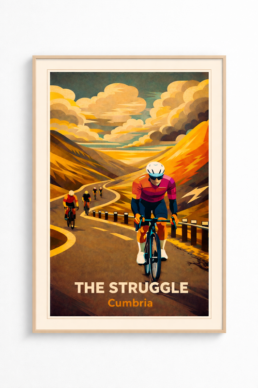 The Struggle Unframed Cycling Print