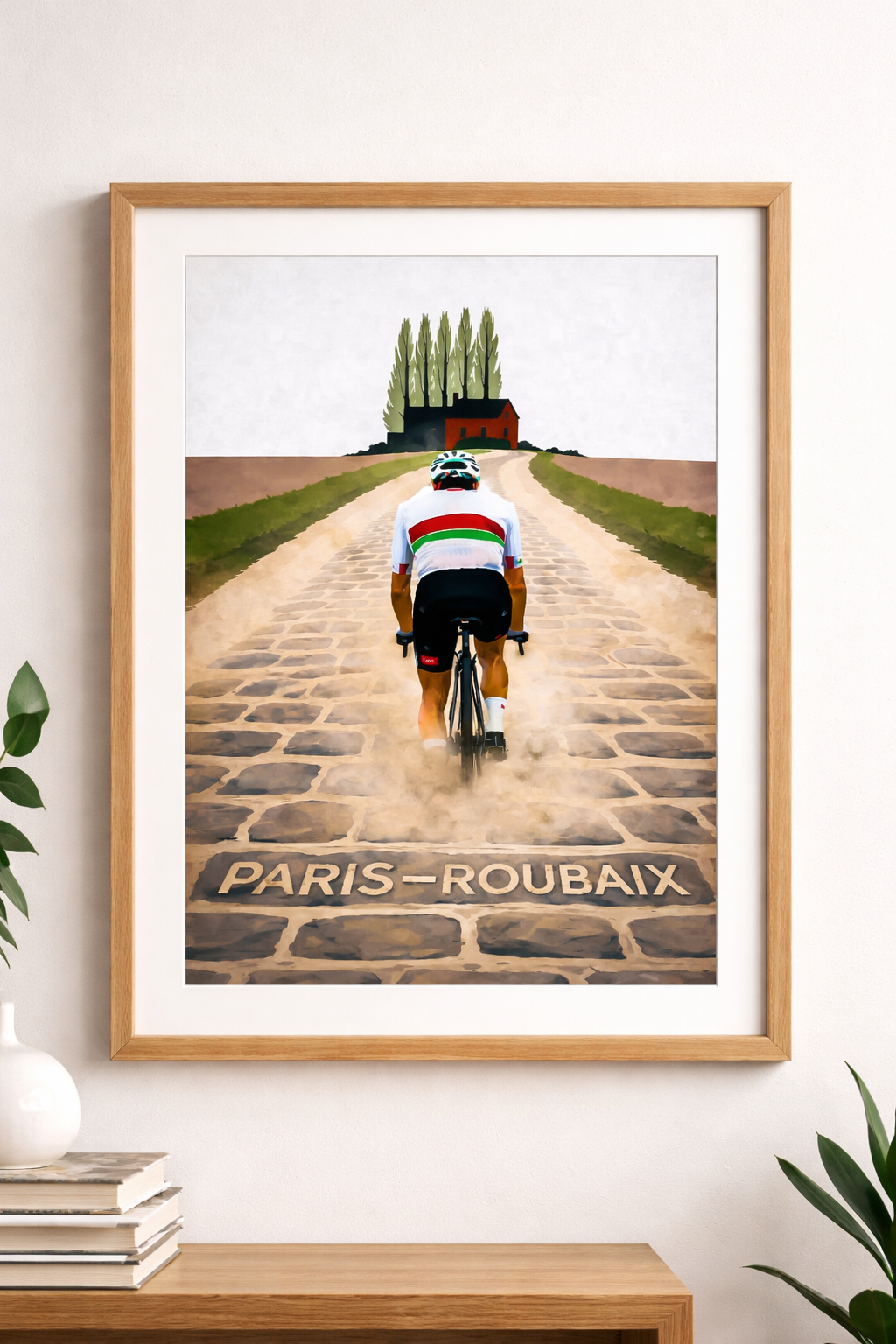 Paris Roubaix Minimalist Unframed Cycling Print