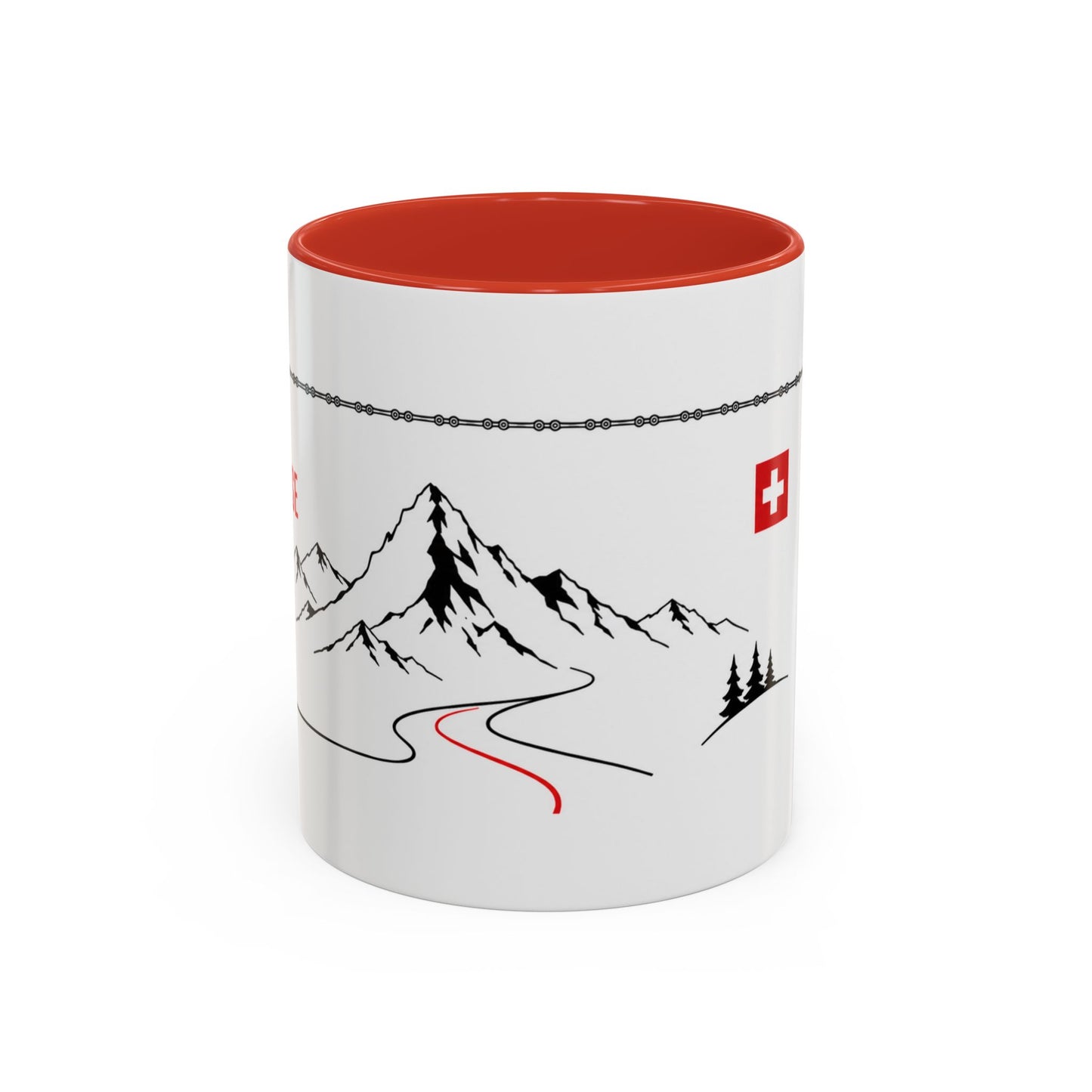 Tour De Suisse Accent Mug — Cafe Culture 'Ride. Refuel. Repeat.'