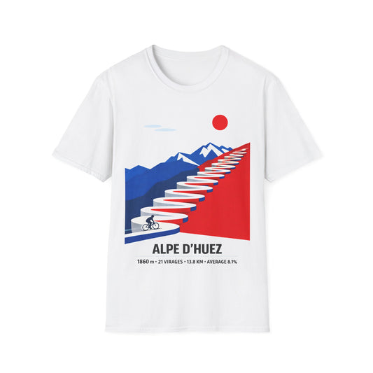 Alpe d'Huez Cycling T-Shirt in French Flag Colours