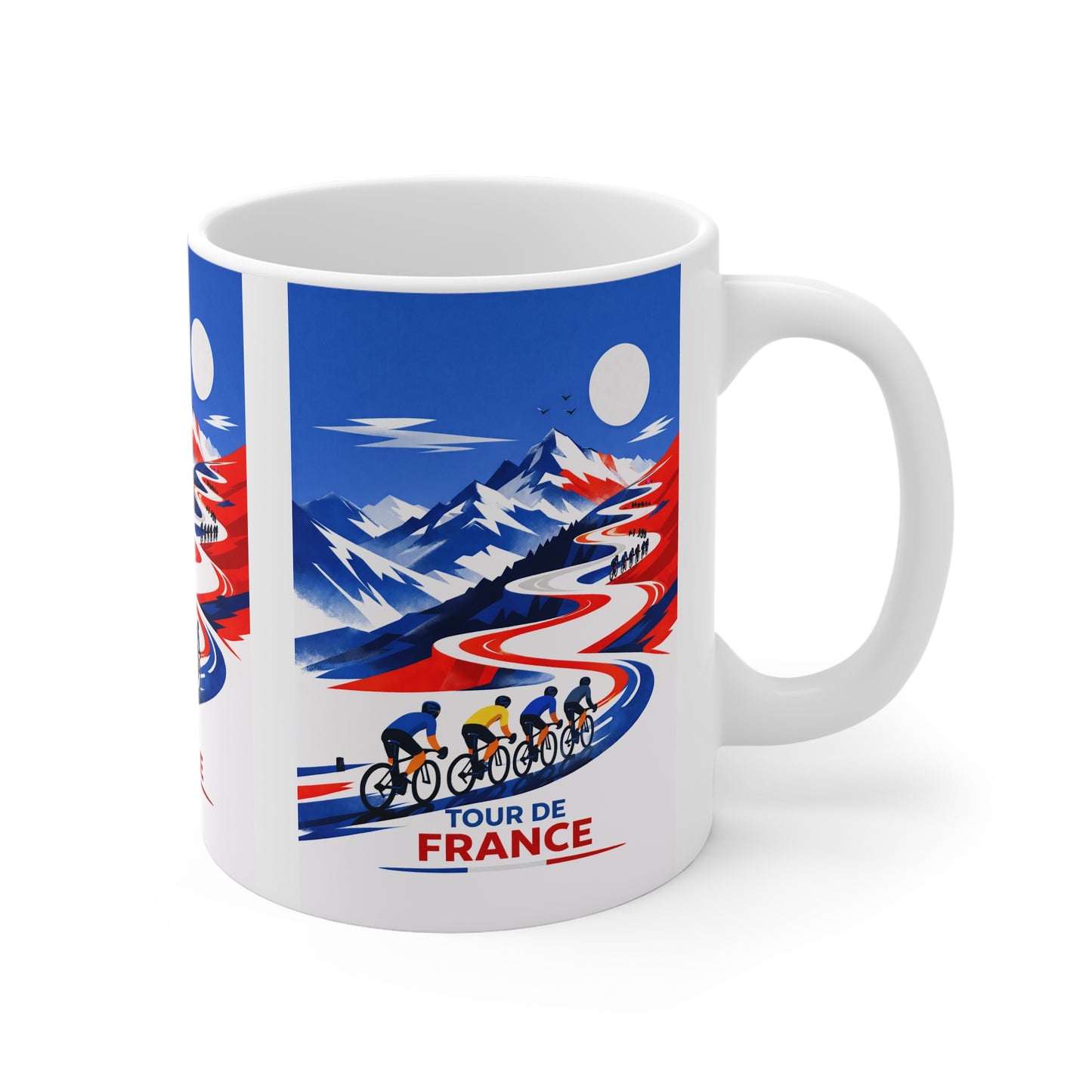 Tour De France Cycling Mug in French Flag Colours