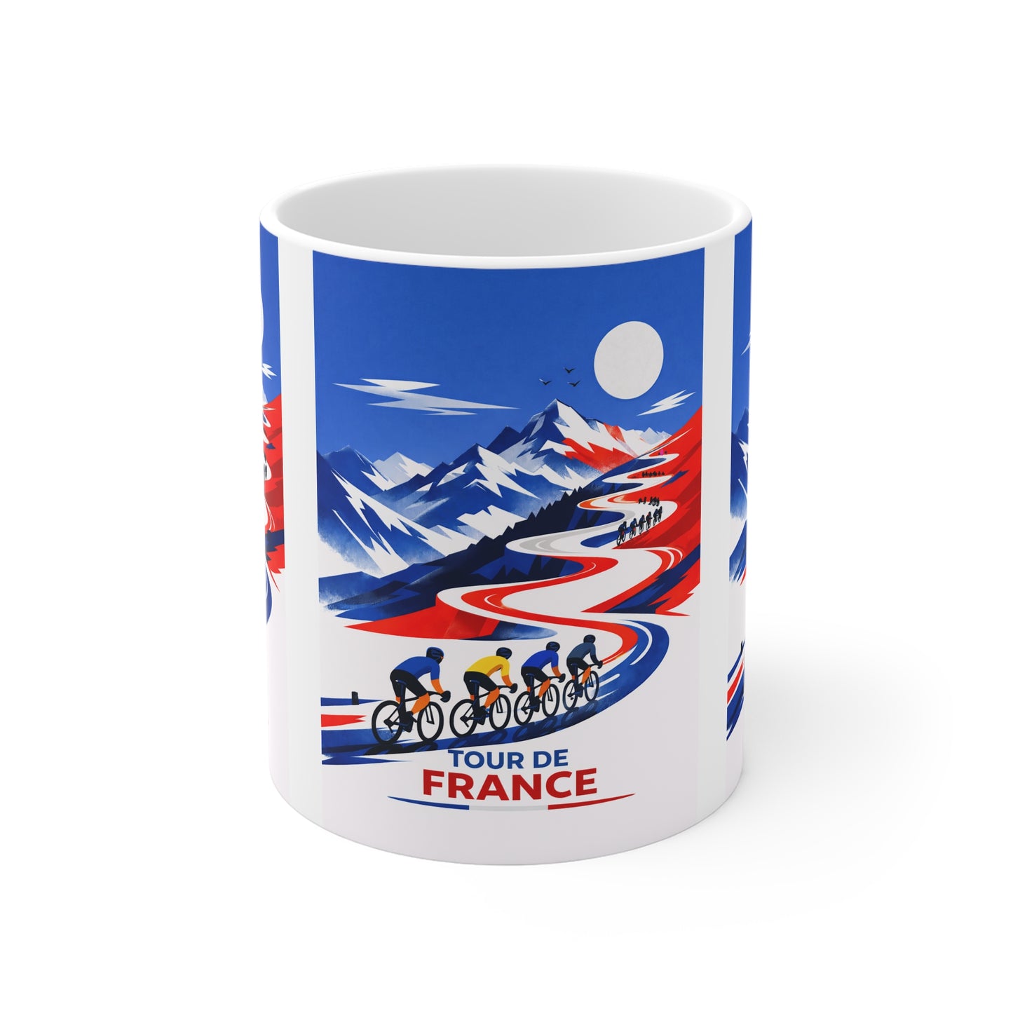 Tour De France Cycling Mug in French Flag Colours