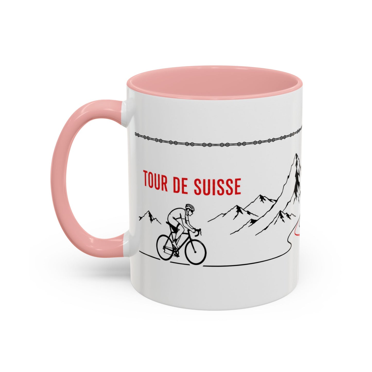 Tour De Suisse Accent Mug — Cafe Culture 'Ride. Refuel. Repeat.'