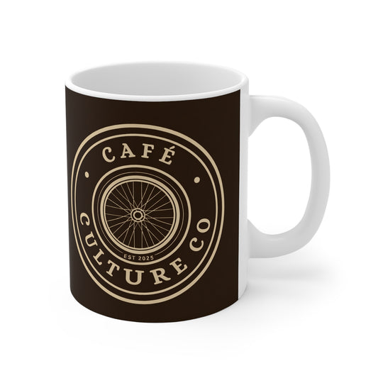 Cafe Culture Co Wheel Emblem Cycling Mug - Brown